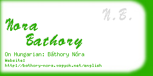 nora bathory business card
